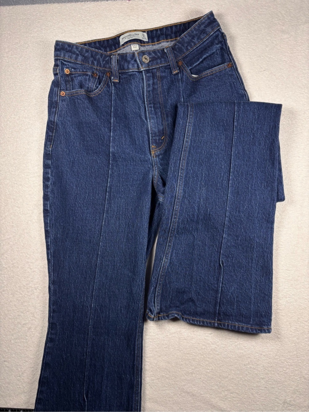 Abercrombie & Fitch Curve Love The Vintage Flare High Rise Jeans Blue Waist 29